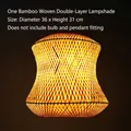 Chinese stijl dubbellaagse geweven bamboe lampenkap met warme sfeervolle verlichting - Diameter 36cm x Hoogte 31cm
