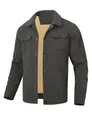 Détail d'une veste en velours côtelé pour homme avec doublure polaire et boutons-pression - S / Hauts / Gris