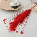 Red artificial pampas grass floral stem home wedding decor reed flower arrangement party supply - Bearded Peacock Grass - Red