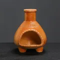 Handcrafted mini terracotta ceramic incense burner for sage and palo santo fireplace - Terracotta Red (JCSMJ34-01)