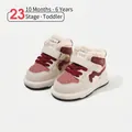 Comfortable toddler winter sports sneakers with warm fur lining and velcro strap. - Size 17/Insole 13cm / Red