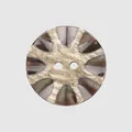 Premium Japanese resin two-hole round button with starburst textured pattern - Dark Brown Ceramic Texture (45#) / 15.0mm (24L)