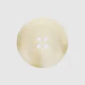 Classic round cream resin button with four holes for high-end clothing and garments - 15mm / Light Beige