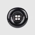 High-quality black resin button featuring 4 holes and elegant marble center for high-end coats - 15.0MM (24L) / Black (Color 09#)