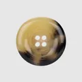 High-end premium resin button featuring decorative horn-pattern mottled finish in yellow - 20.0MM (32L) / Horn Pattern (Color #43)