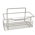 Durable wall-mounted stainless steel storage rack for kitchen and bathroom drainage - High Rectangular Style