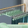 Perchas de acero inoxidable para pantalones con pinzas, muelle grueso y revestimiento. - Verde menta