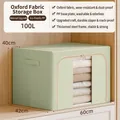100L green Oxford cloth storage box 60x42x40cm with steel frame and clear window - Front Opening Style (AF738)