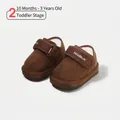 Warm brown baby winter snow boots with soft fleece lining for toddlers 10-36 months - Size 15/Inner Length 12cm / Brown