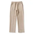 Pantaloni larghi sportivi beige da uomo con coulisse e raffinata texture a maglia a trecce. - XS / Pantaloni e gonne / Kaki