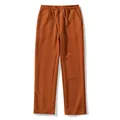 Pantaloni casual marroni da uomo con motivo a trecce, gamba larga e coulisse - XS / Pantaloni e gonne / Arancione