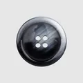 Bouton en résine importée du Japon haut de gamme à quatre trous avec motif marbré gris et noir - 15.0mm (24L) / Marbre Gris Noir