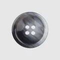 Bouton rond en résine haut de gamme avec marbrure grise et design à quatre trous - 15.0mm (24L) / Gris Noir (Motif Marbre Nuage)
