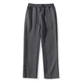 Pantaloni casual da uomo con coulisse, gamba larga, grigio scuro e trama a maglia. - Grigio scuro