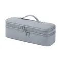 Gray portable double-layer storage bag for hair curlers and styling tools organizer - Gray