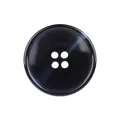 Premium glänzend schwarzer Harz-Rundknopf mit vier Löchern für hochwertige Kleidung - 18.0mm (28L) / Glänzend Schwarz (Farbe 59#)