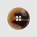 High-quality brown tortoiseshell resin button with 4-hole design for coats and jackets - 15.0mm (24L) / Dark Brown Tortoiseshell (Color 48#)