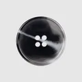 Premium dark grey marbled resin four-hole button for high-end apparel garment design - 15.0mm (24L) / Gray Marbled (Color 08#)