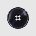 Elegant high-end black resin button with 4-hole design for suits and outerwear - 18.0mm (28L) / Glossy Black (Color 59#)
