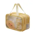 Neceser de PVC amarillo con estampado de hamburguesa y ventana transparente viaje - Doble Capa / Amarillo