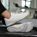 Breathable white wide-toe barefoot training shoes with flexible anti-slip rubber sole - 36 / White