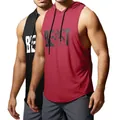 Débardeur de sport à capuche pour hommes avec impression graphique BEAST en bordeaux - S / Hauts / Bordeaux/Noir