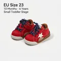 Zapatillas de invierno rojas para niños con forro polar cálido y detalle de estrella blanca - Talla 16 / Interior 12.5cm / Rojo (Forro Polar)