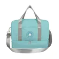 Large light blue travel bag with dry-wet separation compartment and airplane logo - Tiffany Blue