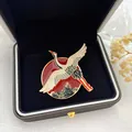Broche de grulla esmaltada de estilo vintage chino ideal para accesorios de Hanfu - Broche Grulla Paisaje de Montaña