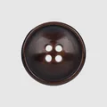 Hochwertiger dunkelbrauner Harzknopf mit vier Löchern und eleganter Horn-Marmorierung. - 24L=15.0MM / Farbe 48 (Dunkelkaffee Marmortextur)