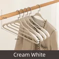 Cintre à épaules larges blanc crème, antidérapant et respectueux des tissus - Lot de 5 / Crème