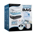 Thickened transparent vacuum storage bag with blue edges for quilts and clothes - 9-Piece Set (3M, 3L, 2XL + US Pump) / Color Box