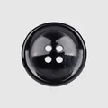Premium black resin button with four-hole design for high-end clothing accessories - Round (Color 09#) / 15.0mm / Black