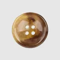 Premium brown marbled resin button for clothing with elegant four-hole design finish - Amber Marble