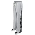 Détail de l'empiècement en tissu paisley et des boutons latéraux sur le pantalon hip hop - S / Bas / Gris clair
