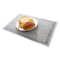 Elegant grey woven PVC placemat with a minimalist rectangular design for dining tables - 30x45cm / Silver