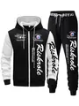 Stijlvol trainingspak met capuchon voor heren met nautische prints en ritssluiting - Wit