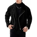 Giacca in lana nera da uomo con cerniera diagonale e classico colletto a revers - Taglia S / Top / Nero