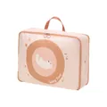 Bolsa de almacenamiento comprimible de tela Oxford rosa con linda ilustración de gato - Estilo Oso Té con Leche / Bolsa de Ropa Mediana