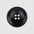 Bottone in resina nera a quattro fori di alta qualità per cappotti e abiti premium - 15.0mm (24L) / Nero