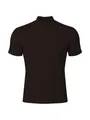 Men's slim fit stretch mock neck short sleeve T-shirt in dark brown coffee color - Brown