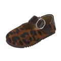 Klassieke Mary Jane schoenen voor meisjes met luipaardprint en bruine riem - Maat 23 (Binnen 14.5cm) / Luipaardprint