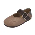 Klassieke bruine suède Mary Jane prinsessenschoenen voor peuters met een chique gesp - Maat 23 (Binnenlengte 14.5cm) / Khaki