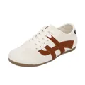 Zapatillas blancas transpirables con rayas marrones de estilo retro clásico sport - 36 / Blanco Roto