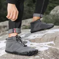 Grey plush winter snow boots with high-top warm design for outdoor activities - 36 / Light Gray