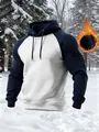 Sudadera con capucha de invierno para hombre con forro polar - S / Tops / Azul marino