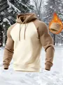 Sudadera de hombre con forro polar y mangas raglán en un paisaje invernal nevado muy cálido - S / Tops / Caqui