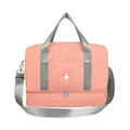Peach pink large capacity travel duffel bag with dry-wet separation compartment - Orange Pink