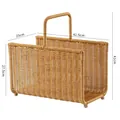 Handwoven imitation rattan magazine basket for organized living room storage 41.5x25x41cm - 41.5x25x41cm / Light Coffee