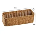 Handwoven rectangular storage basket with dimensions 26x9x8cm for desktop organization - 26*9*8cm / Light Coffee